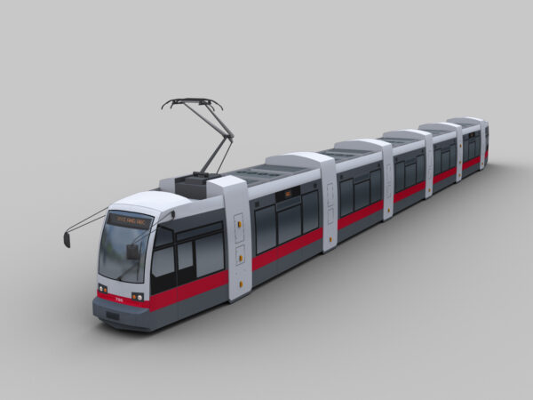 Low Poly Tram 1(Vienna Tram) - Image 3